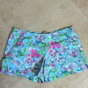 Lilly Pulitzer Ocean View “Sway This Way” Pull-On Shorts in Size Large